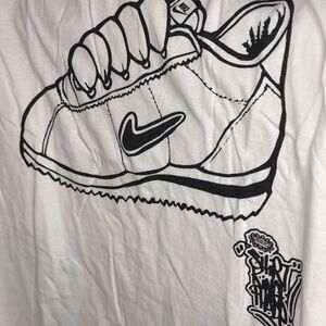 Nike White and Black Graphic Tee